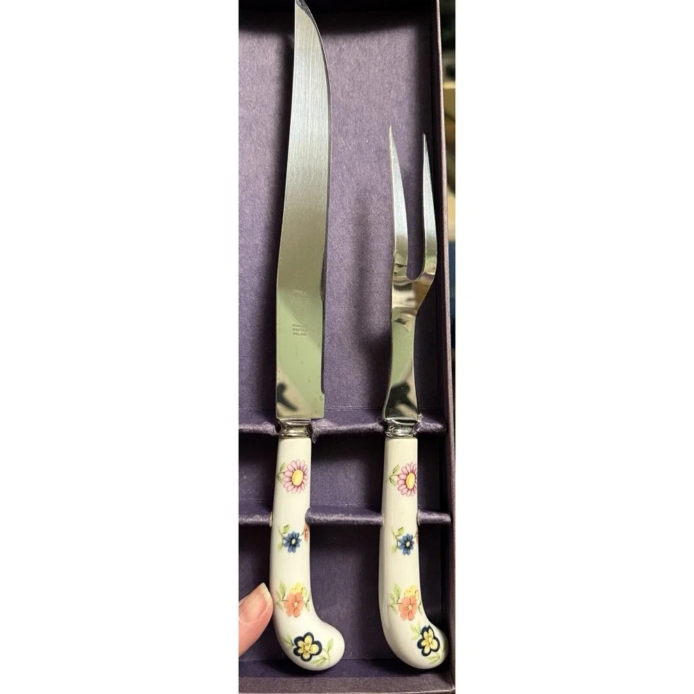 House Of Prill Stainless Steel Carving Fork Knife Set